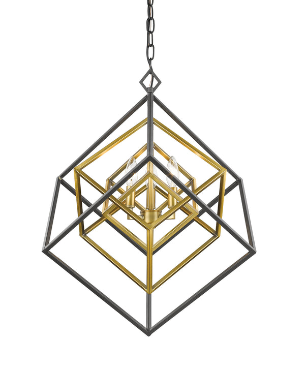 Z-Lite - 457-3OBR-BRZ - Three Light Chandelier - Euclid - Olde Brass / Bronze from Lighting & Bulbs Unlimited in Charlotte, NC