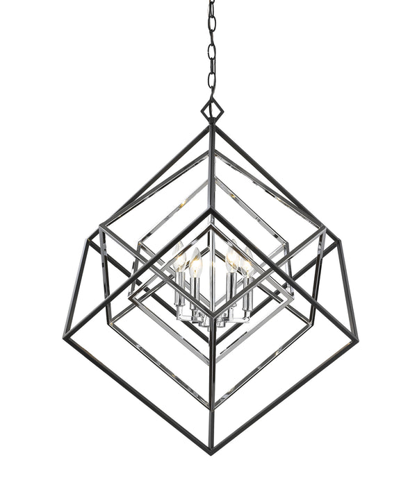 Z-Lite - 457-4CH-MB - Four Light Chandelier - Euclid - Chrome / Matte Black from Lighting & Bulbs Unlimited in Charlotte, NC
