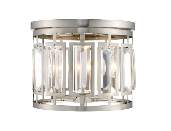 Z-Lite - 6007F-BN - Three Light Flush Mount - Mersesse - Brushed Nickel from Lighting & Bulbs Unlimited in Charlotte, NC