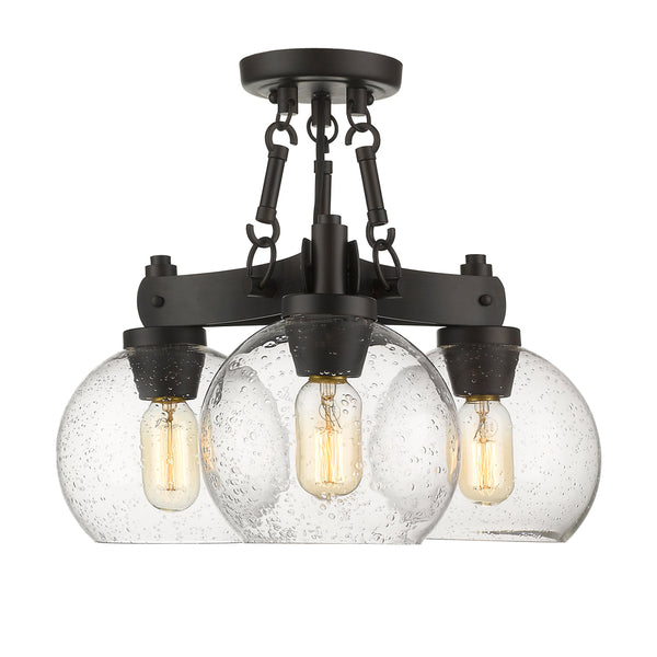 Golden - 4855-SF RBZ-SD - Three Light Semi-Flush Mount - Galveston - Rubbed Bronze from Lighting & Bulbs Unlimited in Charlotte, NC