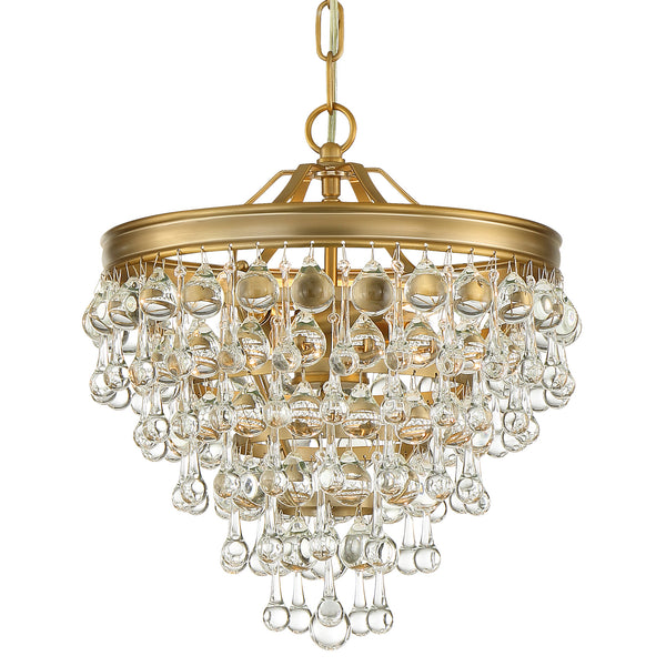 Crystorama - 130-VG - Three Light Mini Chandelier - Calypso - Vibrant Gold from Lighting & Bulbs Unlimited in Charlotte, NC