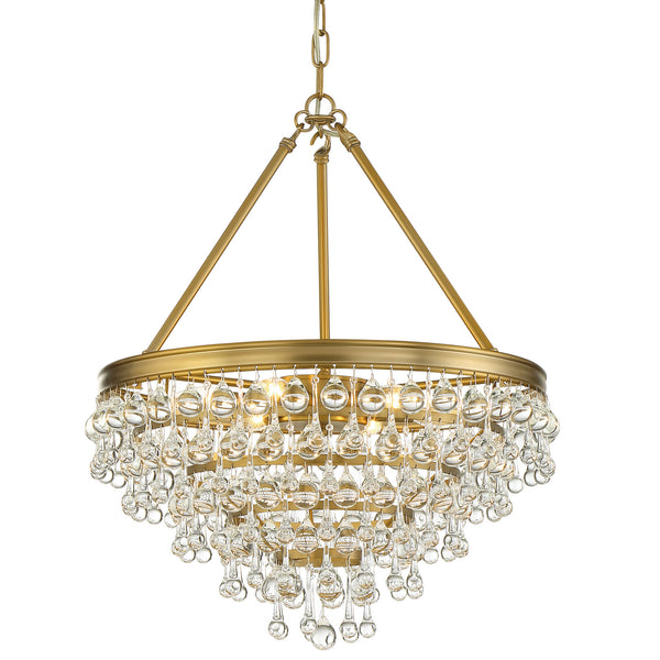 Crystorama - 136-VG - Six Light Chandelier - Calypso - Vibrant Gold from Lighting & Bulbs Unlimited in Charlotte, NC