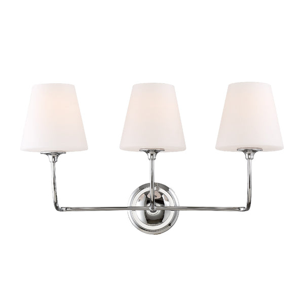 Crystorama - 2443-OP-CH - Three Light Bathroom Vanity - Sylvan - Polished Chrome from Lighting & Bulbs Unlimited in Charlotte, NC