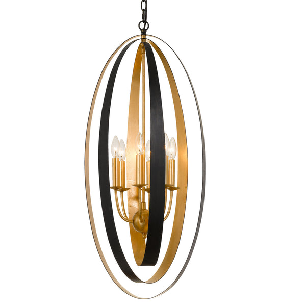 Crystorama - 597-EB-GA - Six Light Chandelier - Luna - English Bronze / Antique Gold from Lighting & Bulbs Unlimited in Charlotte, NC