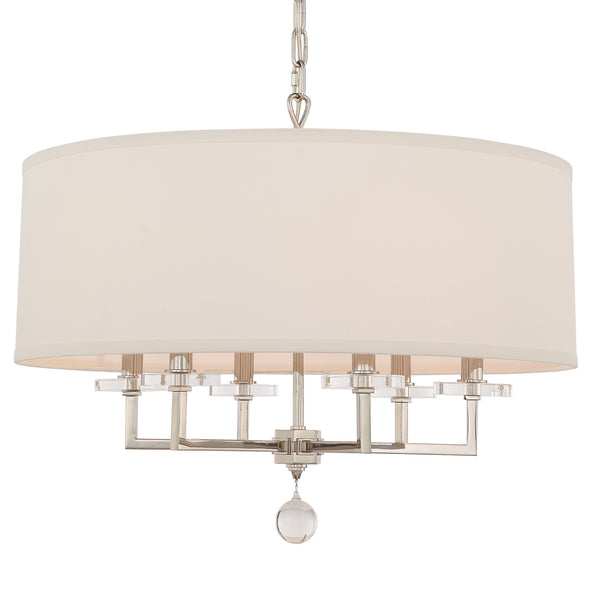 Crystorama - 8116-PN - Six Light Chandelier - Paxton - Polished Nickel from Lighting & Bulbs Unlimited in Charlotte, NC