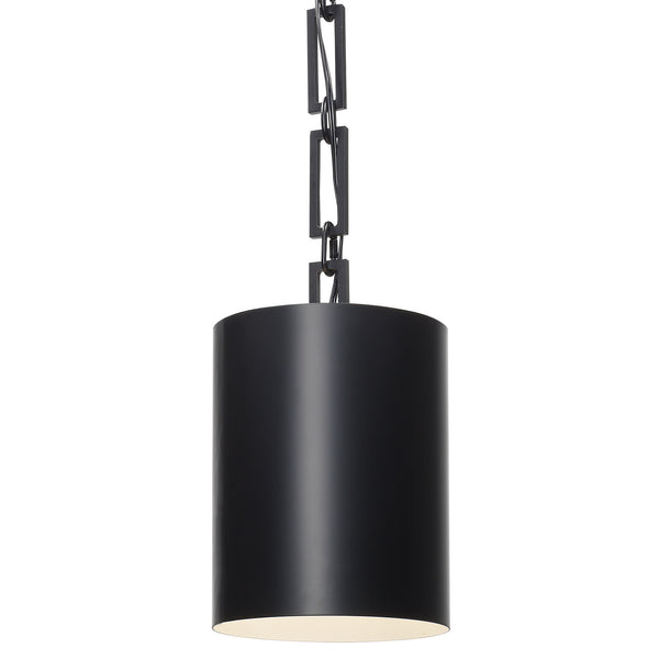 Crystorama - 8680-MK-WH - One Light Mini Chandelier - Alston - Matte Black / White from Lighting & Bulbs Unlimited in Charlotte, NC