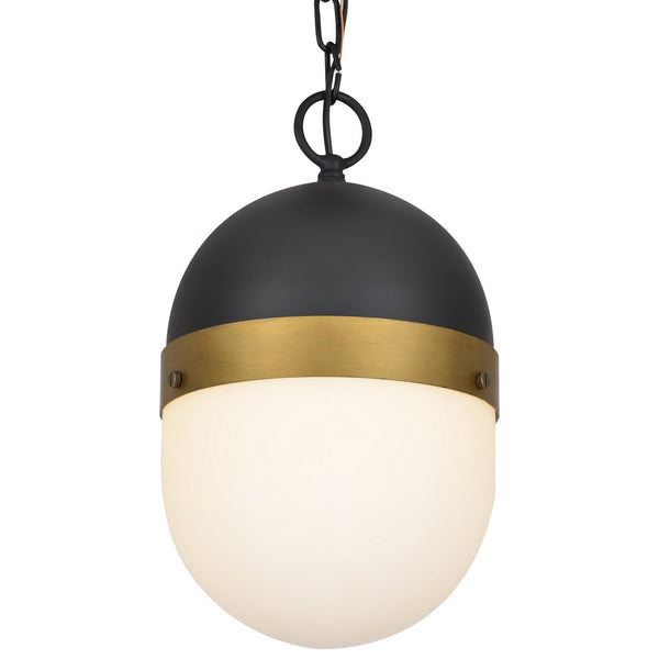 Crystorama - CAP-8507-MK-TG - One Light Outdoor Pendant - Capsule - Matte Black / Textured Gold from Lighting & Bulbs Unlimited in Charlotte, NC