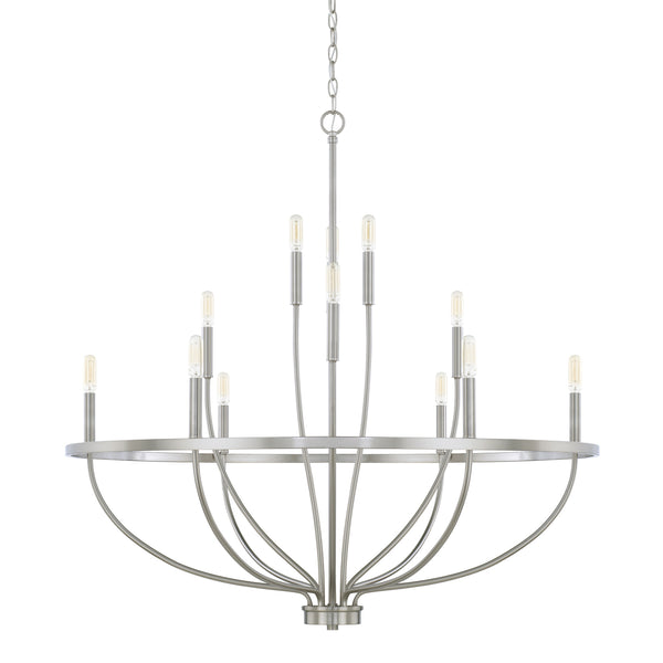 Capital Lighting - 428501BN - 12 Light Chandelier - Greyson - Brushed Nickel from Lighting & Bulbs Unlimited in Charlotte, NC