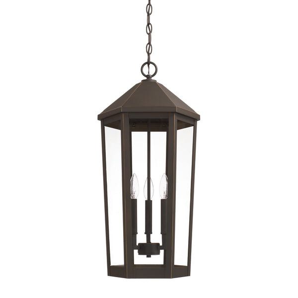 Capital Lighting - 926933OZ - Three Light Outdoor Hanging Lantern - Ellsworth - Oiled Bronze from Lighting & Bulbs Unlimited in Charlotte, NC