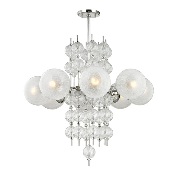 Hudson Valley - 6433-PN - Eight Light Chandelier - Calypso - Polished Nickel from Lighting & Bulbs Unlimited in Charlotte, NC