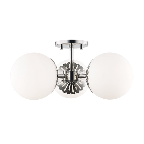 Mitzi - H193603-PN - Three Light Semi Flush Mount - Paige - Polished Nickel from Lighting & Bulbs Unlimited in Charlotte, NC