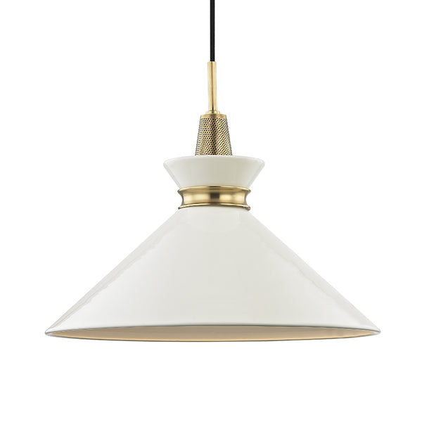 Mitzi - H251701L-AGB/CR - One Light Pendant - Kiki - Aged Brass/Cream from Lighting & Bulbs Unlimited in Charlotte, NC