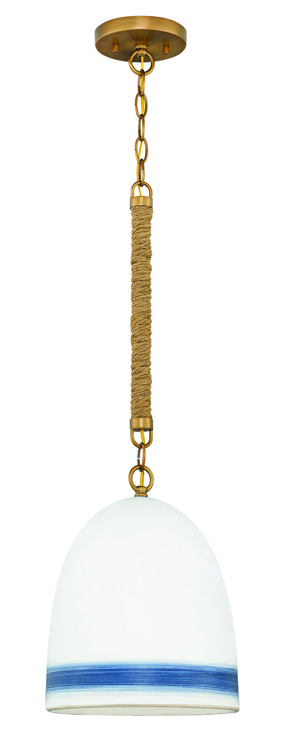 Hinkley - 3364HR-NV - LED Pendant - Nash - Heirloom Brass with Navy Stripe from Lighting & Bulbs Unlimited in Charlotte, NC
