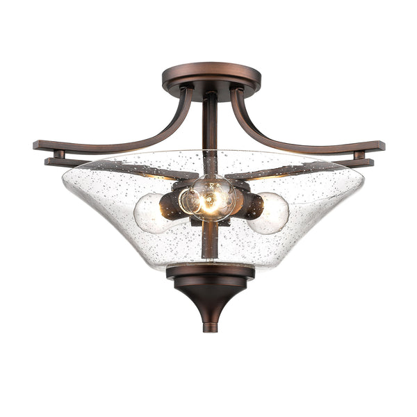 Millennium - 1483-RBZ - Three Light Semi-Flush Mount - Natalie - Rubbed Bronze from Lighting & Bulbs Unlimited in Charlotte, NC