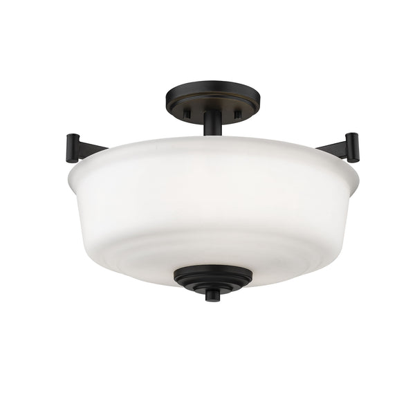 Millennium - 163-MB - Three Light Semi-Flush Mount - Burbank - Matte Black from Lighting & Bulbs Unlimited in Charlotte, NC