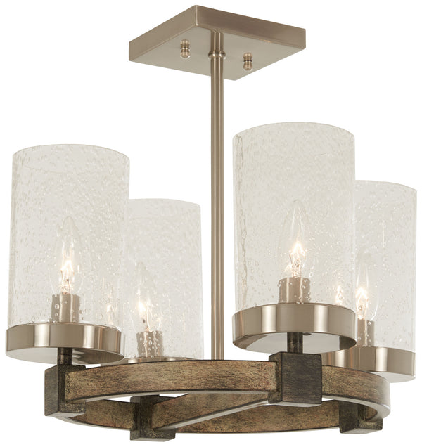 Minka-Lavery - 4637-106 - Four Light Semi Flush Mount - Bridlewood - Stone Grey W/Brushed Nickel from Lighting & Bulbs Unlimited in Charlotte, NC