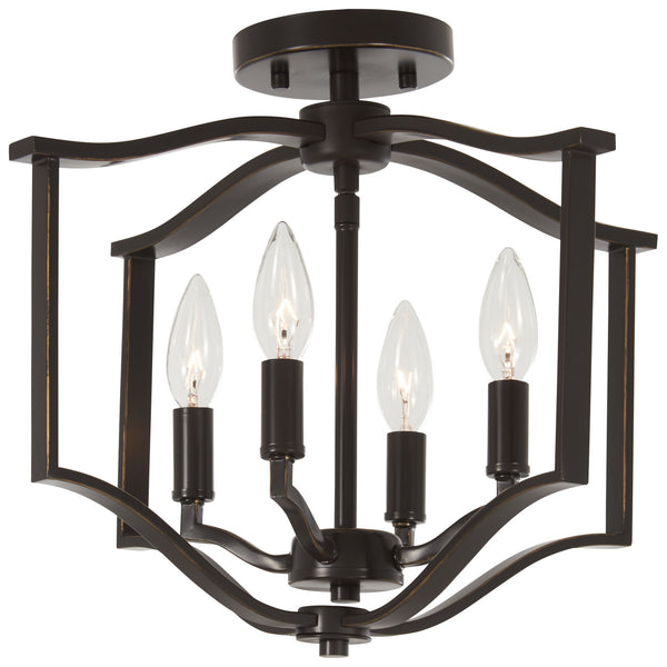 Minka-Lavery - 4656-579 - Four Light Semi Flush Mount - Elyton - Downton Bronze With Gold Highl from Lighting & Bulbs Unlimited in Charlotte, NC
