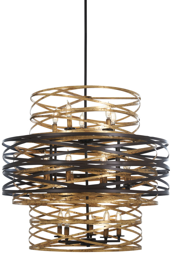Minka-Lavery - 4679-111 - 18 Light Chandelier - Vortic Flow - Dark Bronze W/Mosaic Gold Inte from Lighting & Bulbs Unlimited in Charlotte, NC