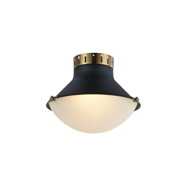 Matteo Lighting - X66302MBAG - Two Light Flush Mount - Notting - Matte Black & Aged Gold Brass from Lighting & Bulbs Unlimited in Charlotte, NC
