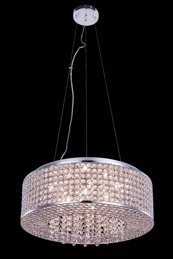Elegant Lighting - V2914D20C/RC - Eight Light Pendant - Amelie - Chrome from Lighting & Bulbs Unlimited in Charlotte, NC