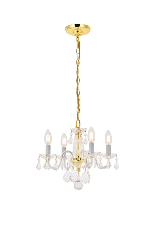 Elegant Lighting - V7804D15G/RC - Four Light Pendant - Rococo - Gold from Lighting & Bulbs Unlimited in Charlotte, NC