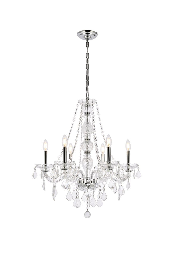 Elegant Lighting - V7856D24C/RC - Six Light Chandelier - Verona - Chrome from Lighting & Bulbs Unlimited in Charlotte, NC