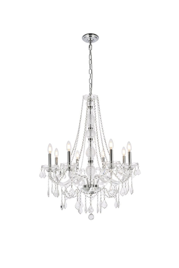 Elegant Lighting - V7858D28C/RC - Eight Light Chandelier - Verona - Chrome from Lighting & Bulbs Unlimited in Charlotte, NC