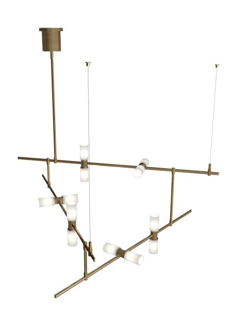Visual Comfort Modern - 700MDCHCRR - LED Chandelier - ModernRail - Aged Brass from Lighting & Bulbs Unlimited in Charlotte, NC