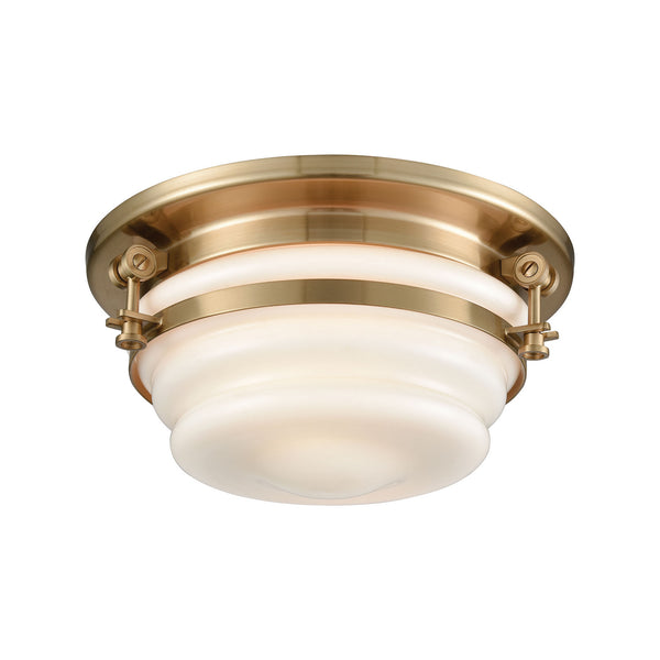 ELK Home - 16093/2 - Two Light Flush Mount - Riley - Satin Brass from Lighting & Bulbs Unlimited in Charlotte, NC