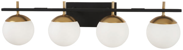 George Kovacs - P1354-618 - Four Light Bath - Alluria - Weathered Black W/Autumn Gold from Lighting & Bulbs Unlimited in Charlotte, NC