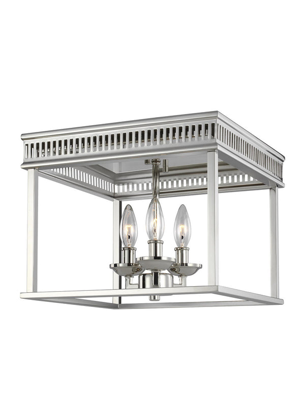 Visual Comfort Studio - FM521PN - Three Light Flush Mount - Woodruff - Polished Nickel from Lighting & Bulbs Unlimited in Charlotte, NC