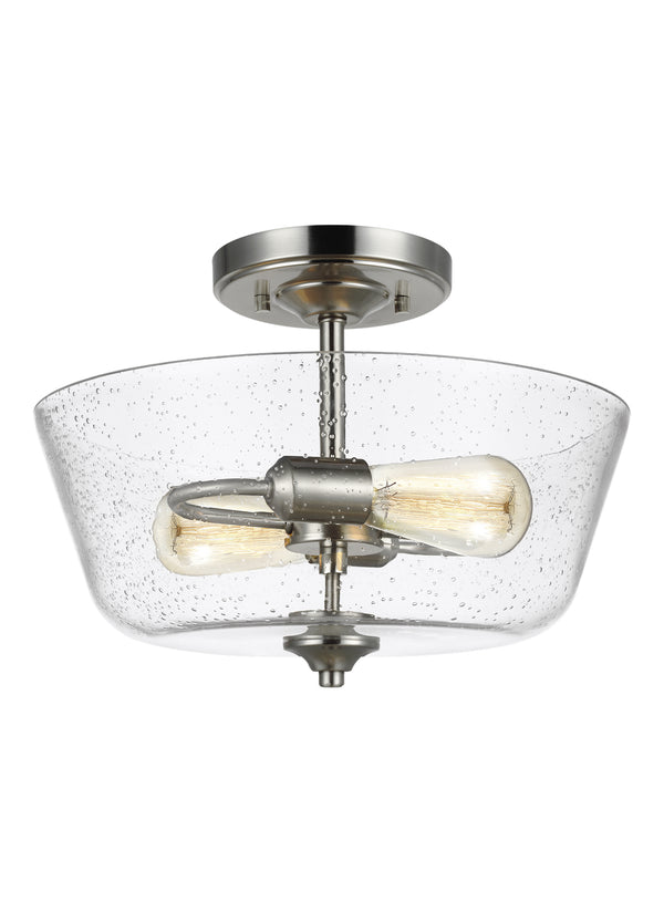 Generation Lighting - 7714502-962 - Two Light Semi-Flush Mount - Belton - Brushed Nickel from Lighting & Bulbs Unlimited in Charlotte, NC