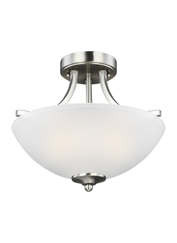 Generation Lighting - 7716502EN3-962 - Two Light Semi-Flush Convertible Pendant - Geary - Brushed Nickel from Lighting & Bulbs Unlimited in Charlotte, NC