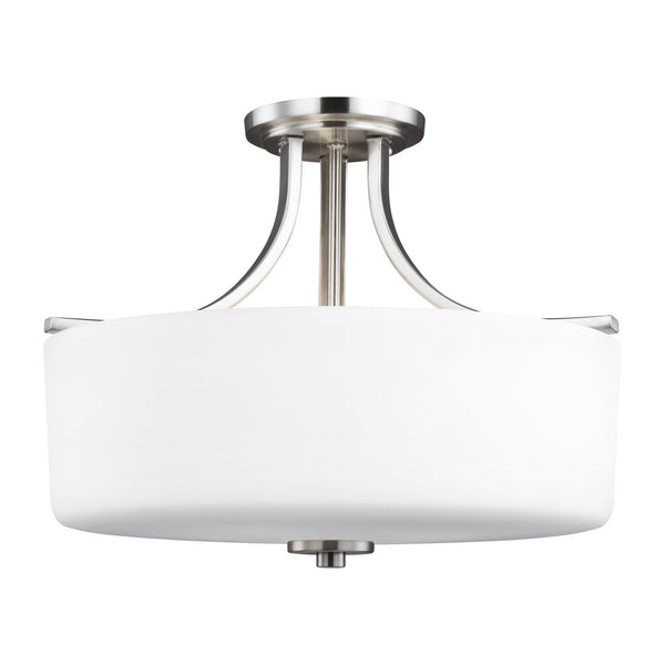 Generation Lighting - 7728803EN3-962 - Three Light Semi-Flush Mount - Canfield - Brushed Nickel from Lighting & Bulbs Unlimited in Charlotte, NC
