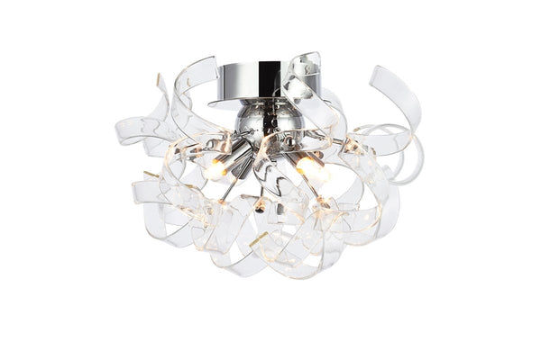 Elegant Lighting - 2104F14C - Four Light Flush Mount/ Wall Sconce - Ritz - Chrome from Lighting & Bulbs Unlimited in Charlotte, NC