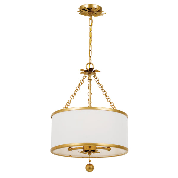 Crystorama - 513-GA - Three Light Chandelier - Broche - Antique Gold from Lighting & Bulbs Unlimited in Charlotte, NC