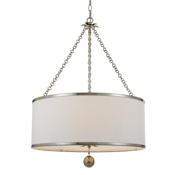 Crystorama - 518-SA - Six Light Chandelier - Broche - Antique Silver from Lighting & Bulbs Unlimited in Charlotte, NC