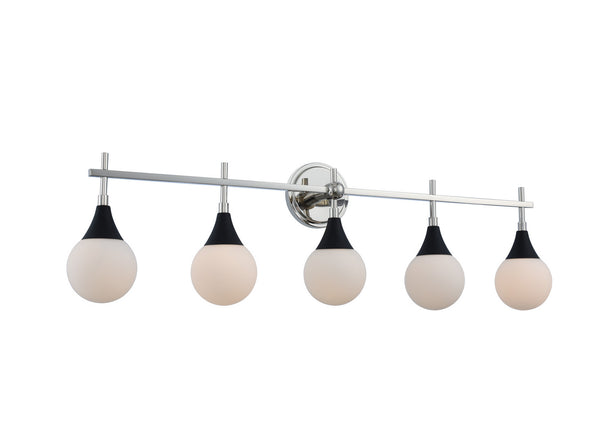 Kalco - 508535BPN - Five Light Bath - Bogart - Matte Black w Polished Nickel from Lighting & Bulbs Unlimited in Charlotte, NC