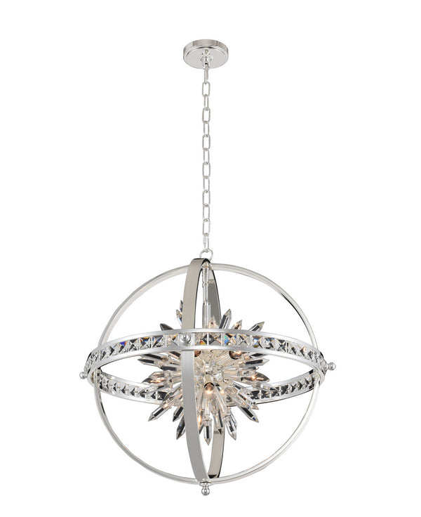 Allegri - 033651-014-FR001 - Ten Light Pendant - Angelo - Polished Silver from Lighting & Bulbs Unlimited in Charlotte, NC