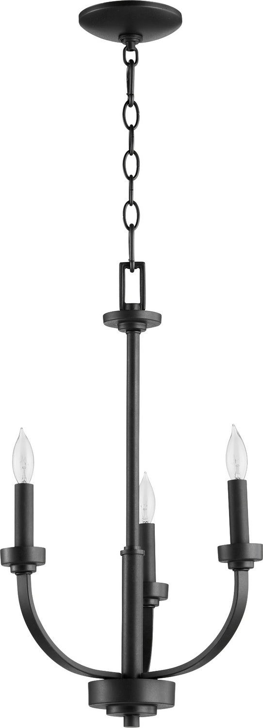 Quorum - 6160-3-69 - Three Light Chandelier - Reyes - Textured Black from Lighting & Bulbs Unlimited in Charlotte, NC