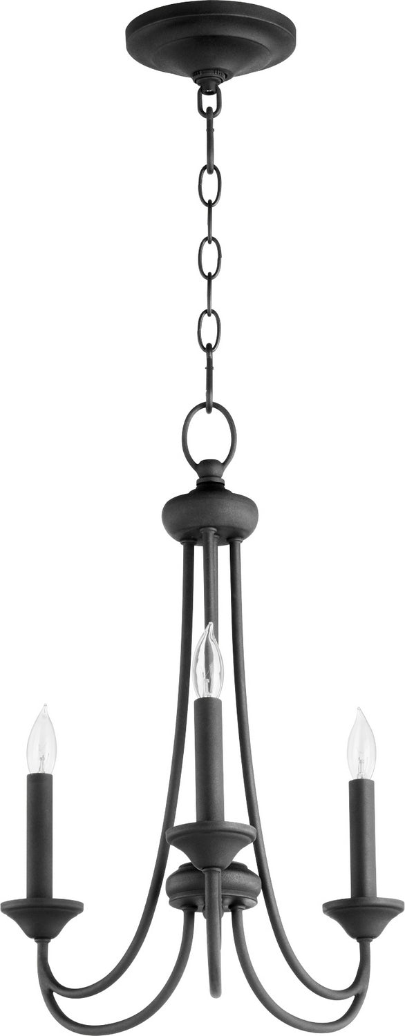 Quorum - 6250-3-69 - Three Light Chandelier - Brooks - Textured Black from Lighting & Bulbs Unlimited in Charlotte, NC