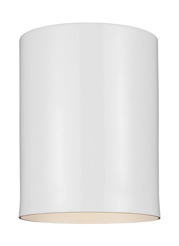 Visual Comfort Studio - 7813801-15 - One Light Outdoor Flush Mount - Outdoor Cylinders - White from Lighting & Bulbs Unlimited in Charlotte, NC