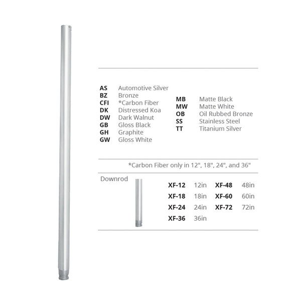 Modern Forms Fans - XF-12-SS - Downrod - Fan Accessories - Stainless Steel from Lighting & Bulbs Unlimited in Charlotte, NC