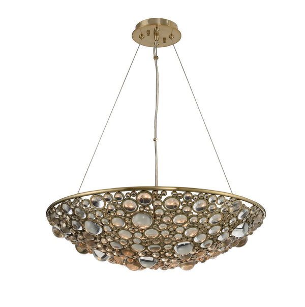 Allegri - 034250-038-FR001 - Eight Light Pendant - Ciottolo - Brushed Champagne Gold from Lighting & Bulbs Unlimited in Charlotte, NC