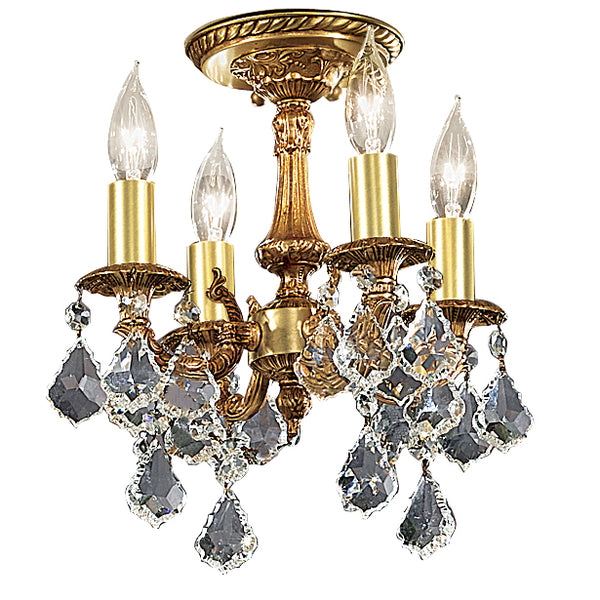 Classic Lighting - 57345 FG CP - Four Light Flush/Semi-Flush Mount - Majestic - French Gold from Lighting & Bulbs Unlimited in Charlotte, NC