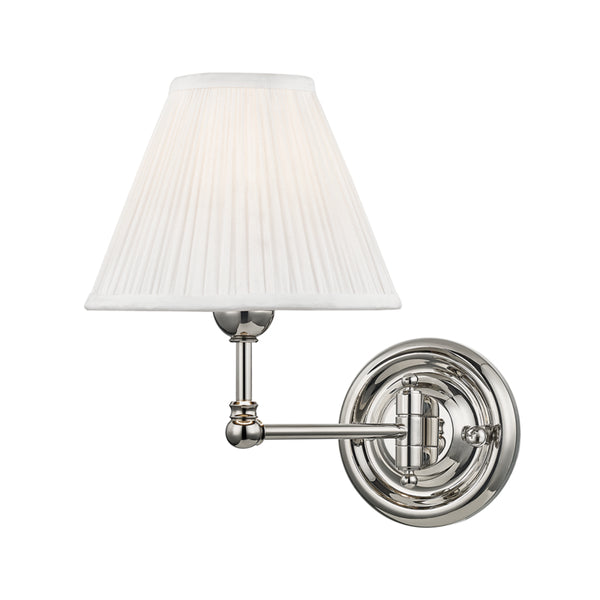 Hudson Valley - MDS101-PN - One Light Wall Sconce - Classic No.1 - Polished Nickel from Lighting & Bulbs Unlimited in Charlotte, NC