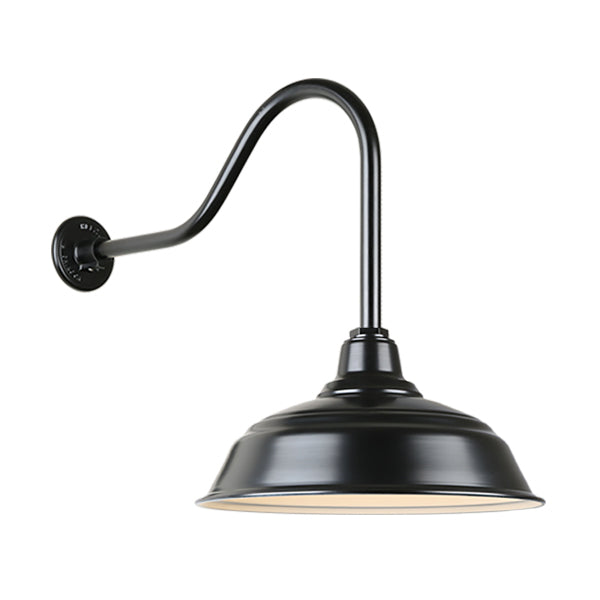 Hi Lite - H-QSN15117-SA-91/QSNHL-H-91 - One Light Outdoor Gooseneck Light - Warehouse - Black from Lighting & Bulbs Unlimited in Charlotte, NC
