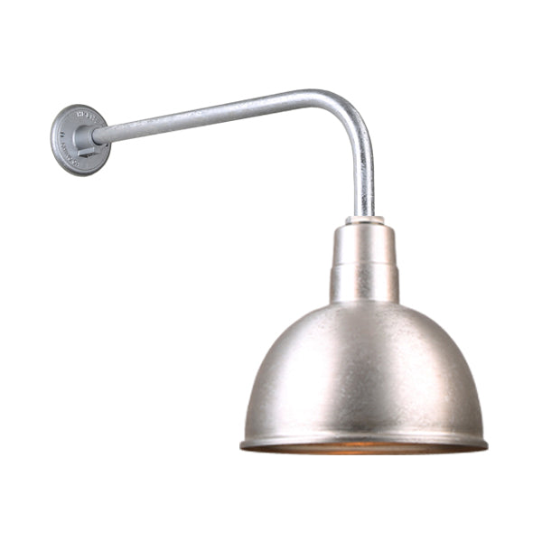 Hi Lite - H-QSN16112-SA-96/QSNB-13-96 - One Light Outdoor Gooseneck Light - Deep Bowl Shade - Galvanized from Lighting & Bulbs Unlimited in Charlotte, NC
