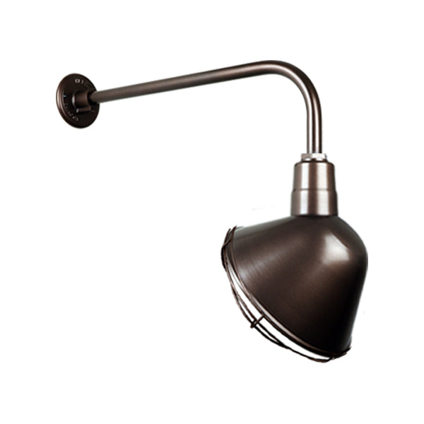 Hi Lite - H-QSN18112-SA-145/QSNB-13-145/QSNWGR-12" -145 - One Light Outdoor Gooseneck Light - Angle Shade - Oil Rubbed Bronze from Lighting & Bulbs Unlimited in Charlotte, NC