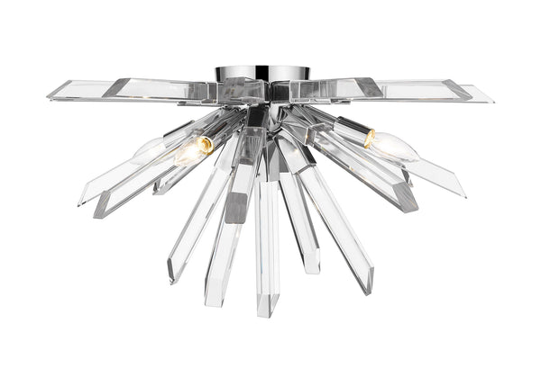 Z-Lite - 4003-F-CH - Four Light Flush Mount - Burst - Chrome from Lighting & Bulbs Unlimited in Charlotte, NC